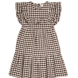 Wonder Nation Brown and White Checkered Dress